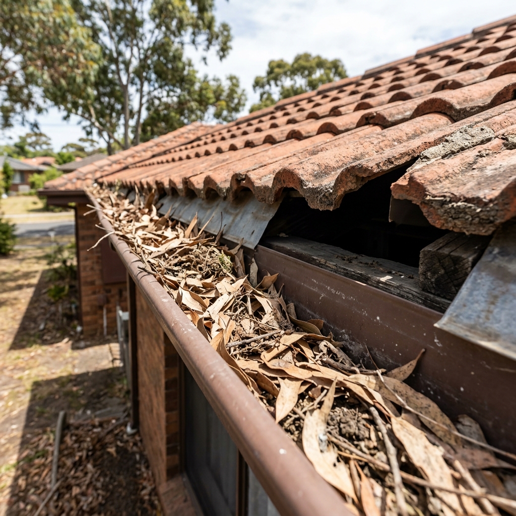 Before Gutter & Eave Protection